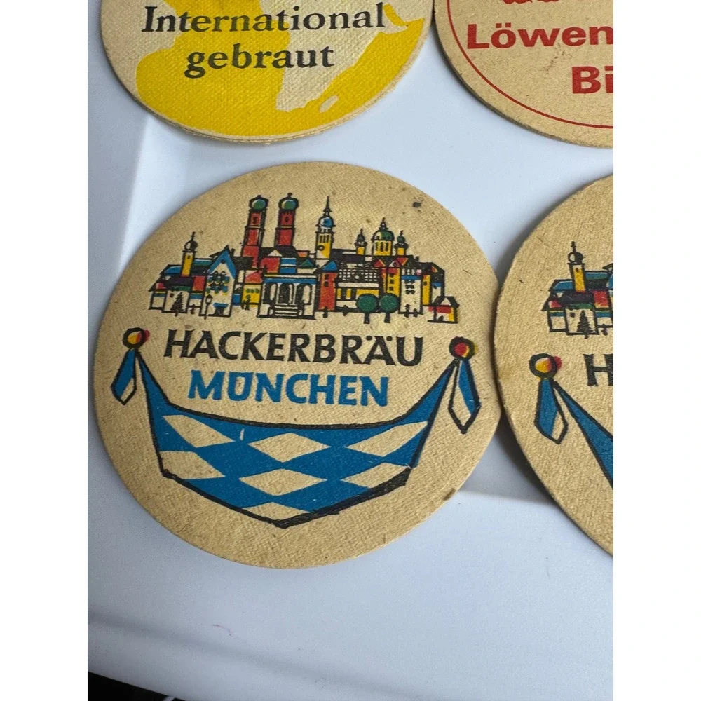 Vintage Beer Coaster Lot 13pc Hackerbrau Spaten Fine Ales Skol Lowengarten